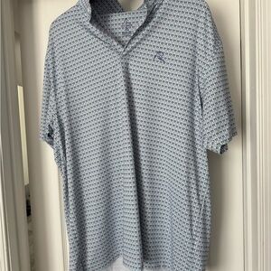 Rhoback Light Blue Geometric Polo